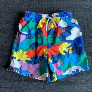 Boden dinosaur swim trunks, 5-6Y